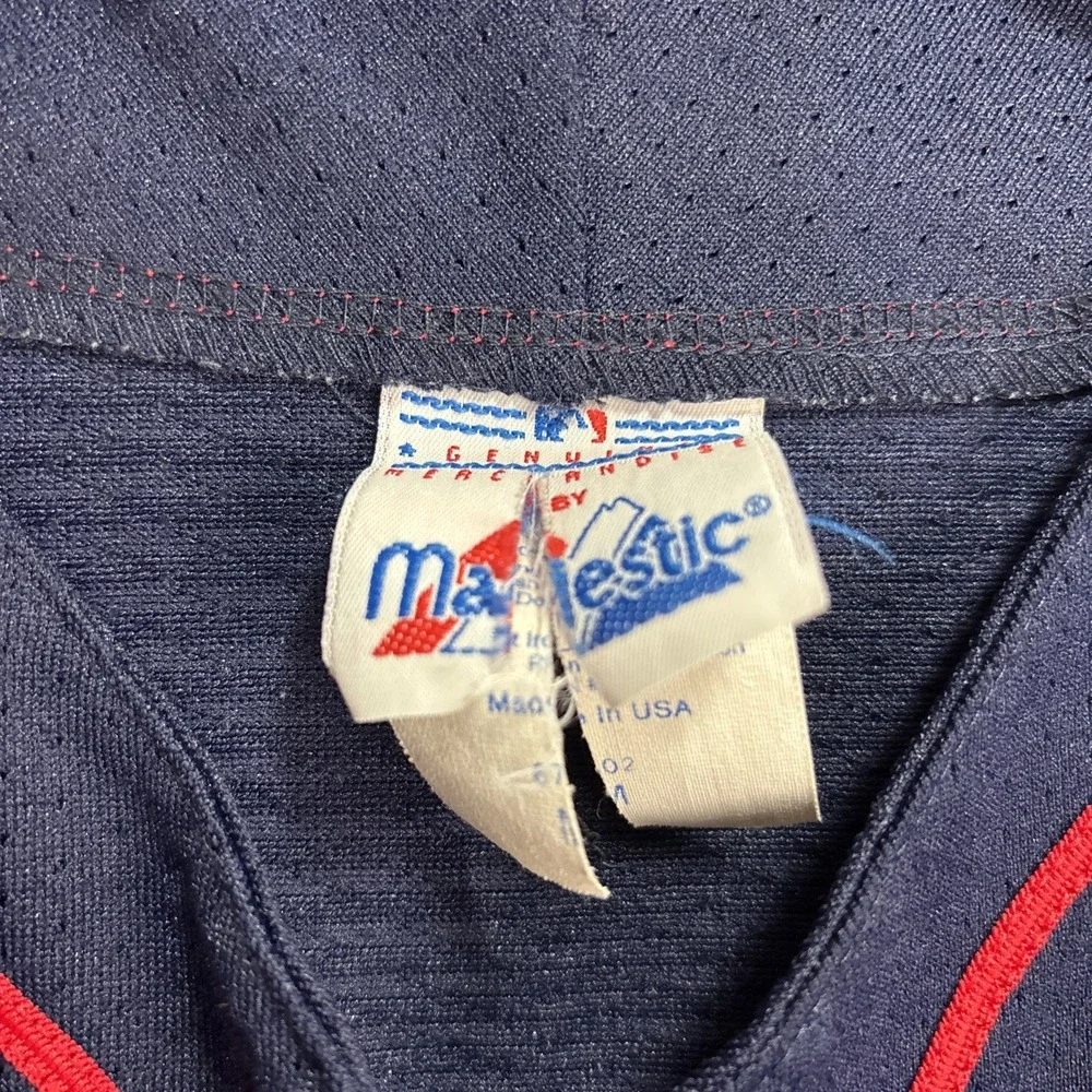 majestic genuine merchandise blue and red stripe zip up jersey Medium - Picture 3 of 8